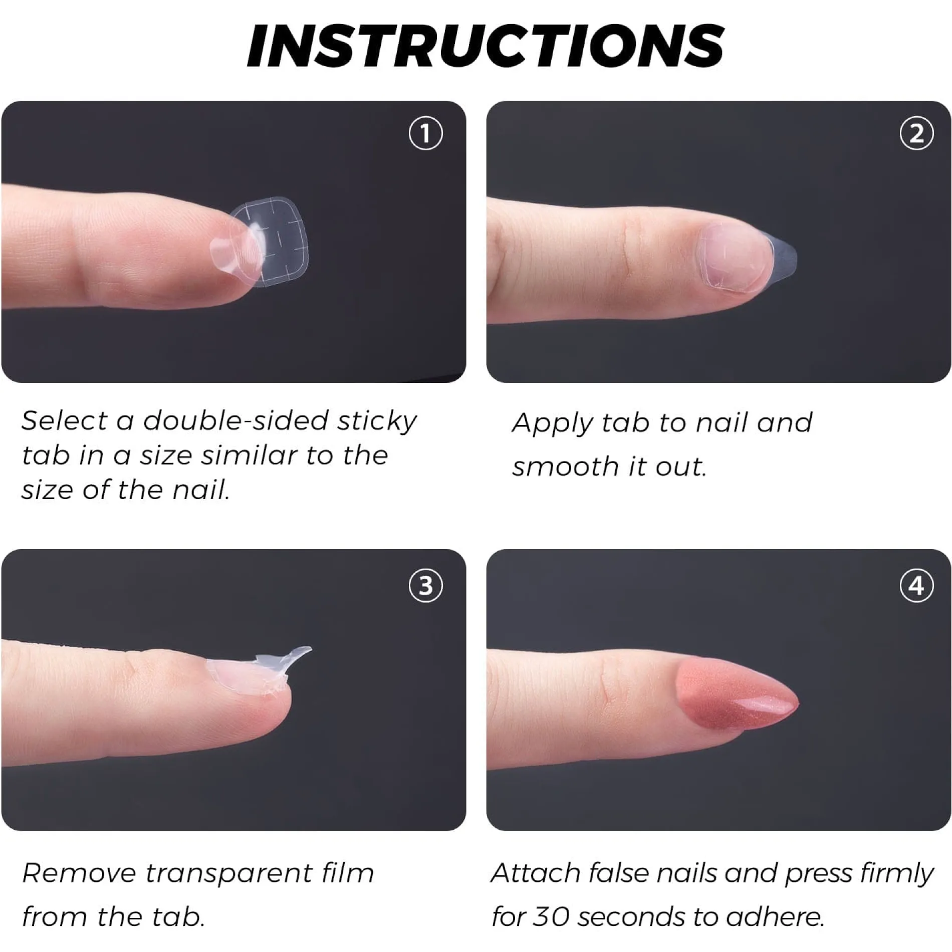 Adhesive Tabs For Press On Nails - 10 Sheets