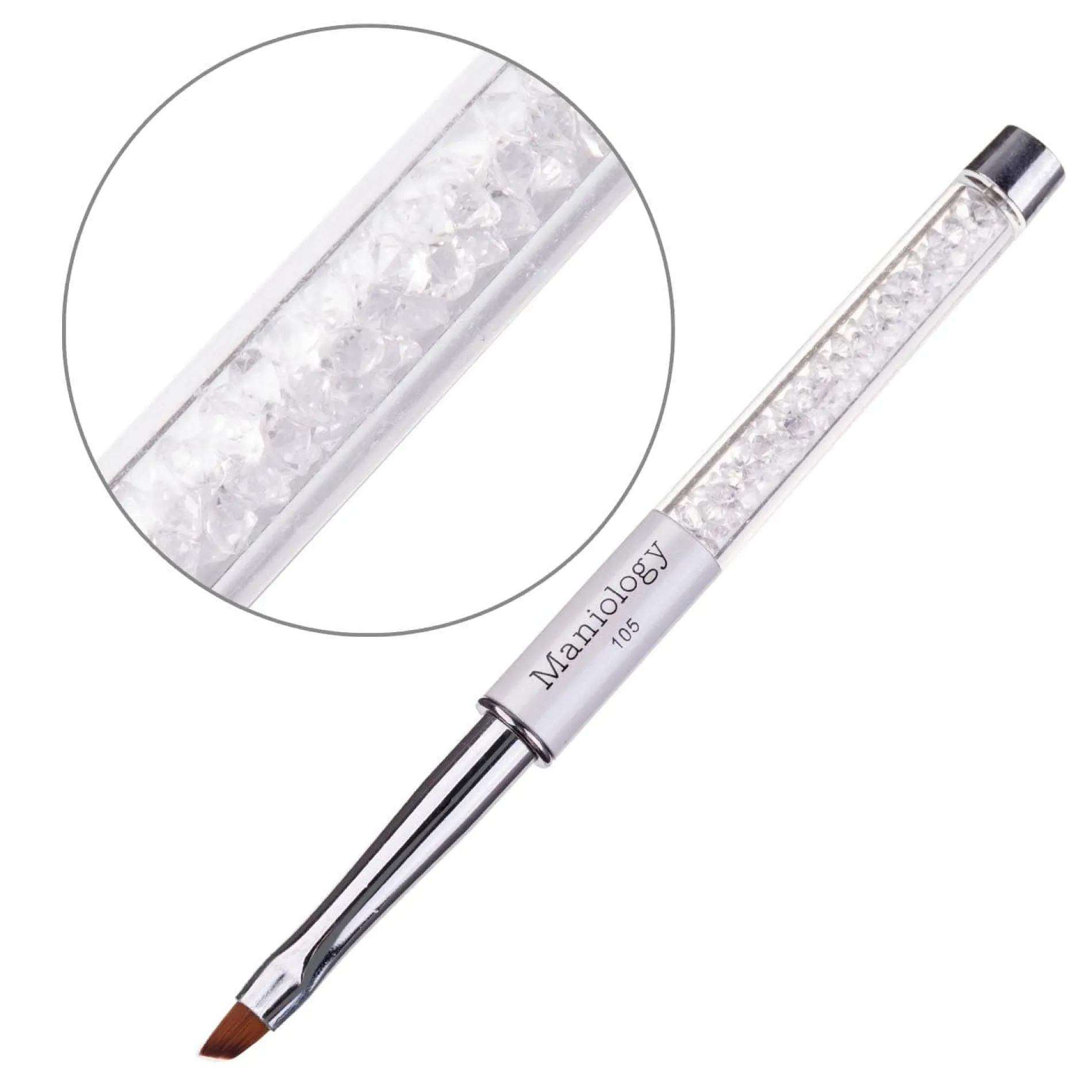 Angled Precision Brush #105- Premium Nail Art Manicure Clean Up Brush Line