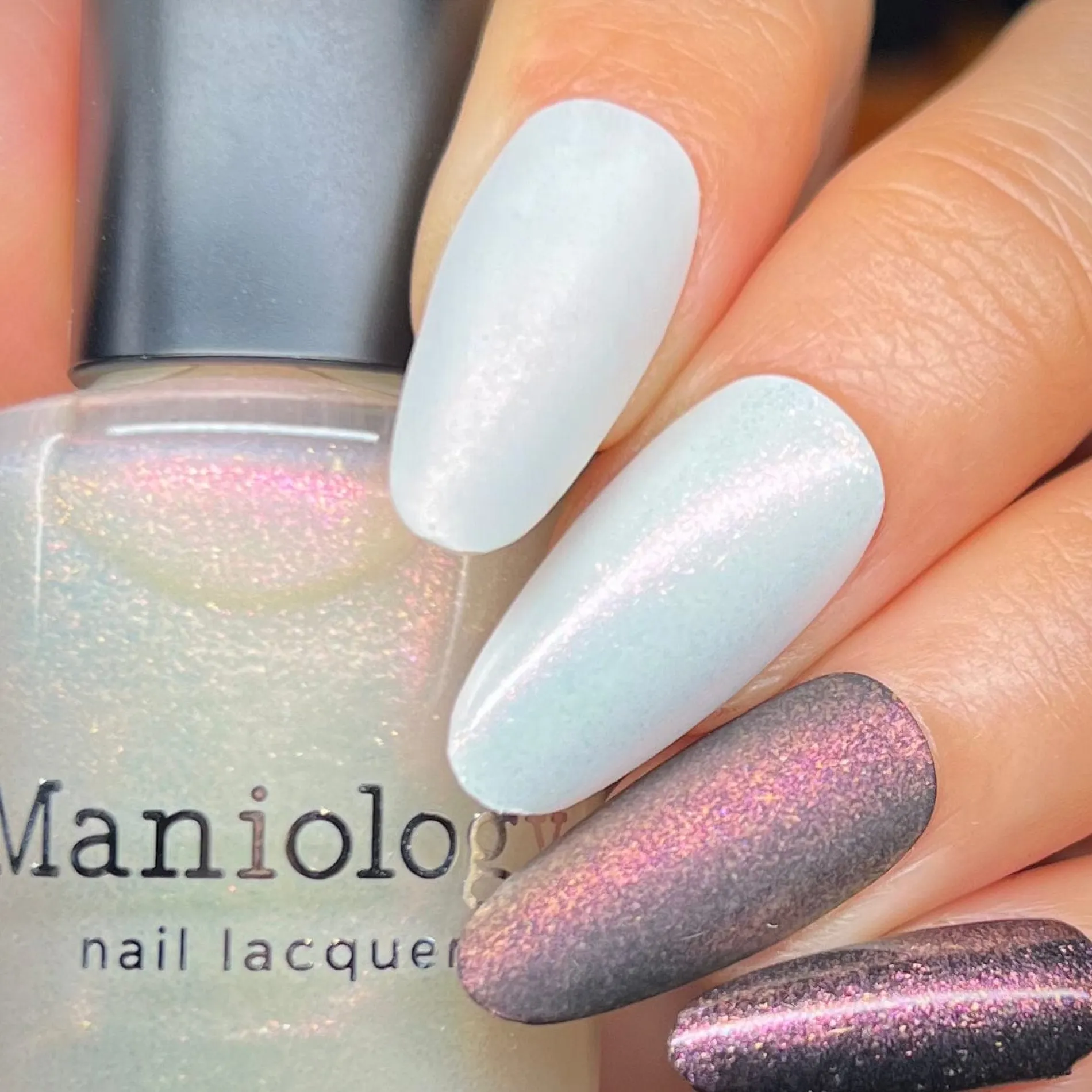 Arctic Dreams: Blushing Snow (P173) - Pink Clear Iridescent Glitter Topper Nail Polish