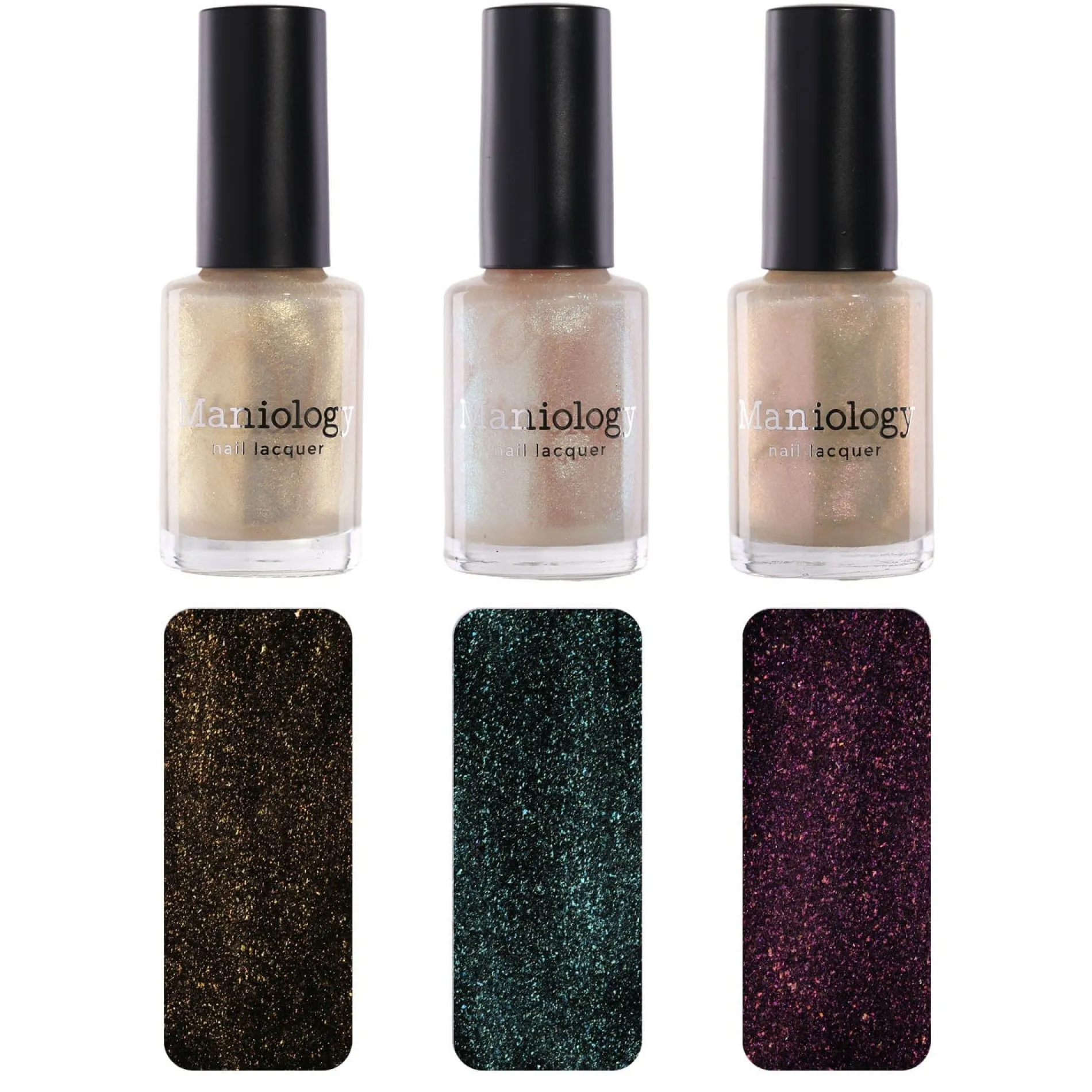Arctic Dreams: 3-Piece Clear Iridescent Glitter Topper Nail Polish Set