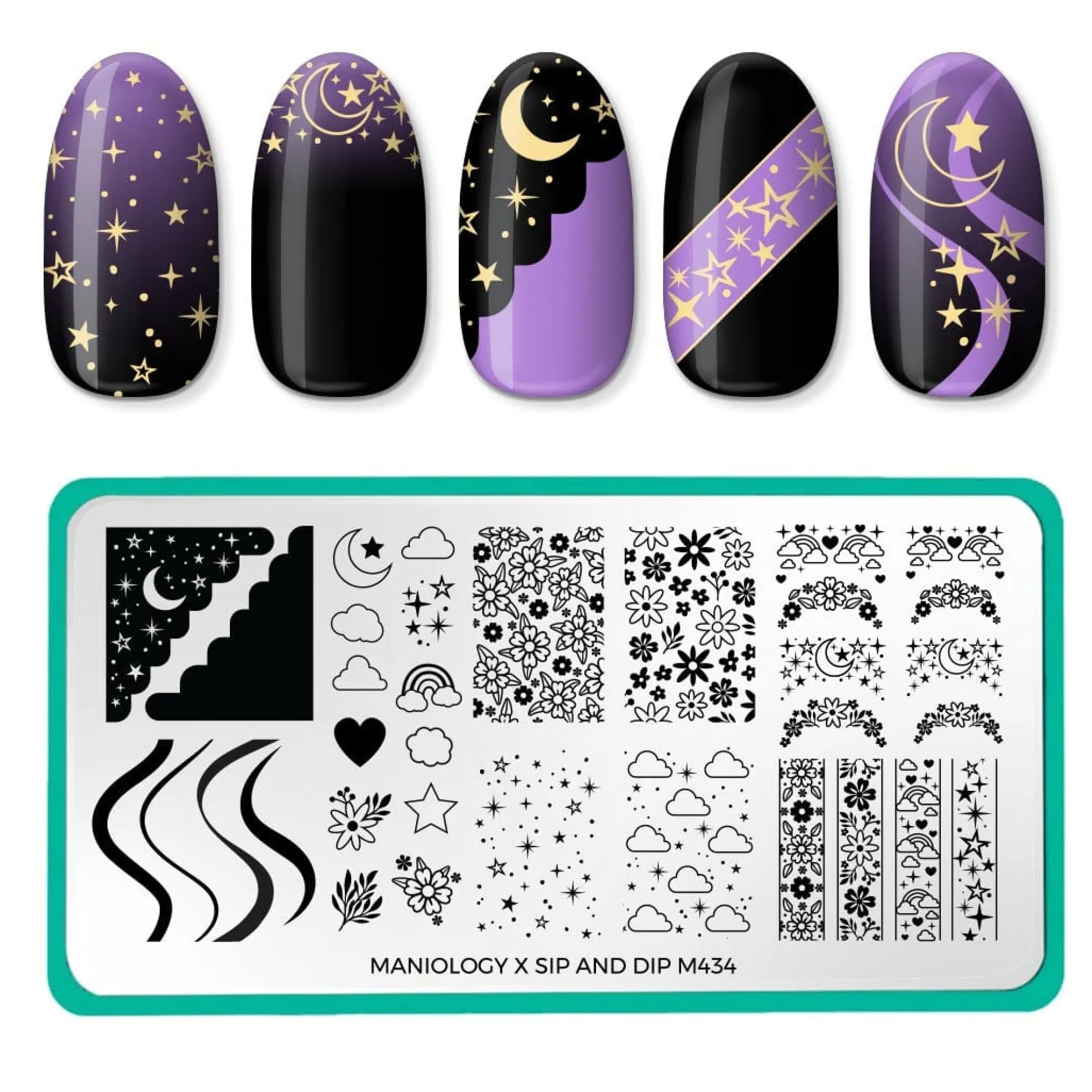 Artist Collaboration: sip_and_dip (M434) - Nail Stamping Plate