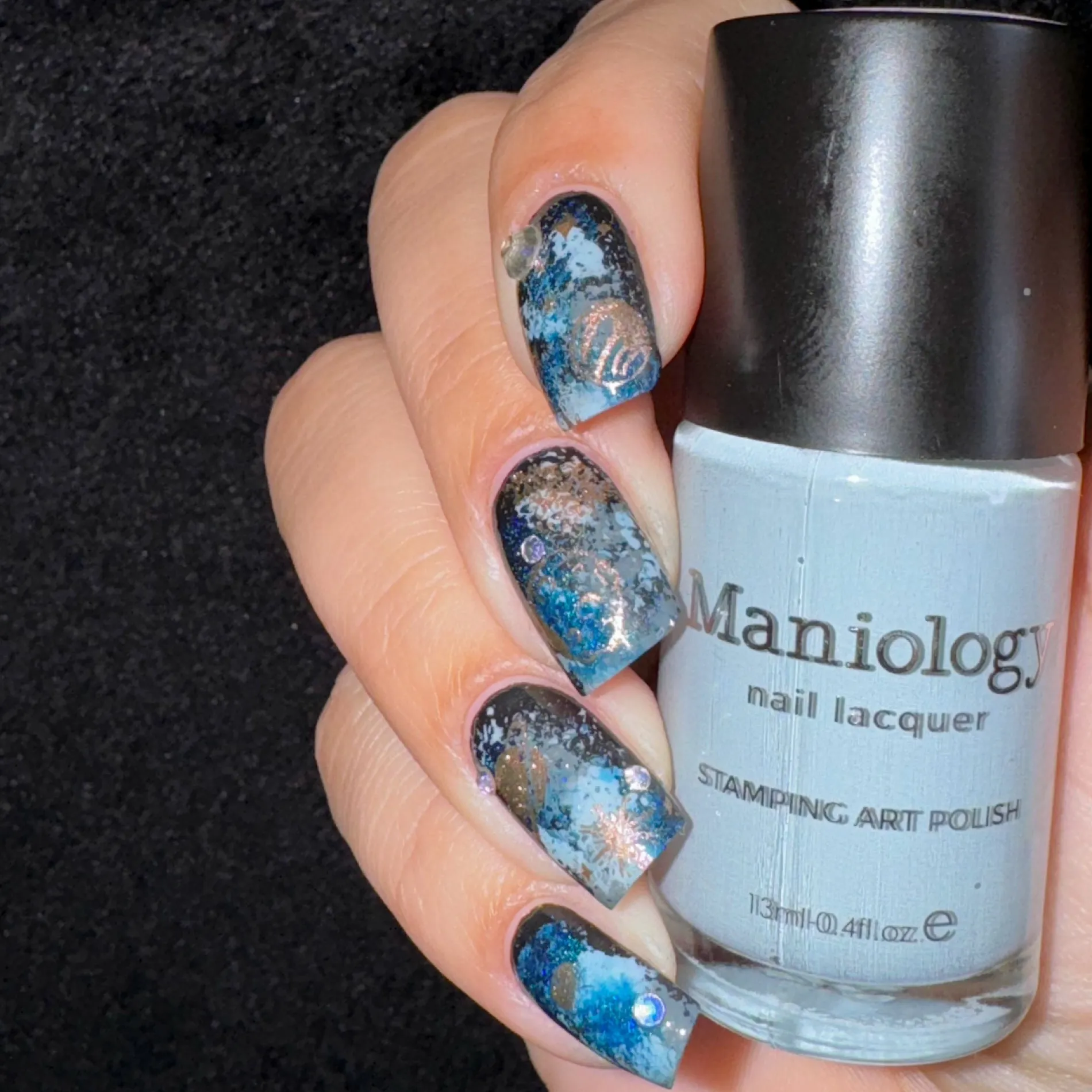 Asteroid (B504) - Cream Gray Stamping Polish