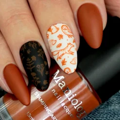 Autumn Blossom: Chrysanthemum (B302) Burnt Orange Stamping Polish