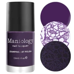Baroque (B421) - Cream Purple Stamping Polish
