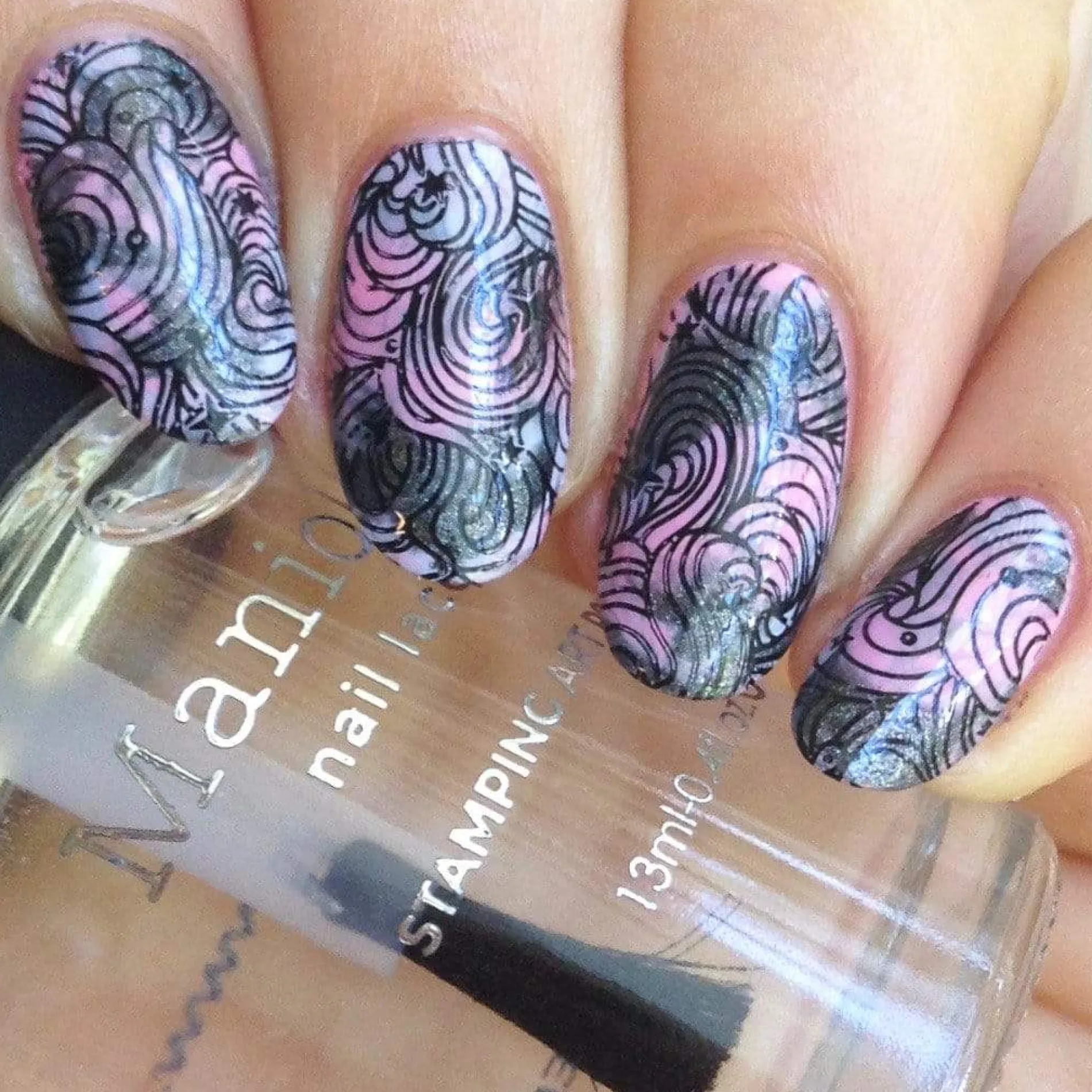Black Magick (B293) - Holographic Black Stamping Polish