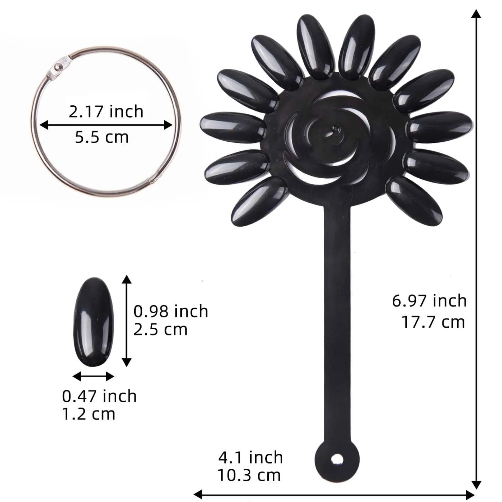 Black Polish Swatch Wheels - Set of 10