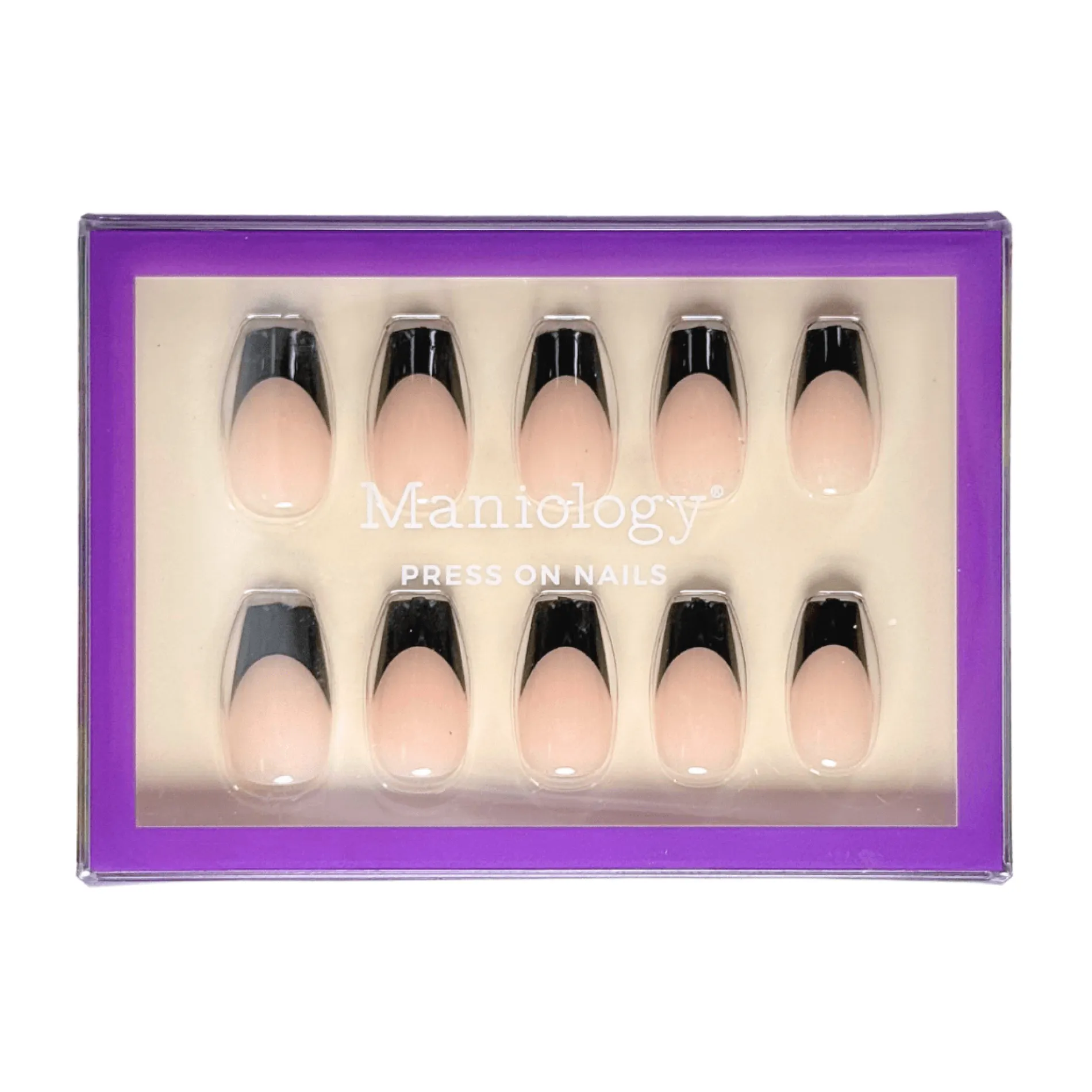 Black Tie Press-On Nails - Short Coffin