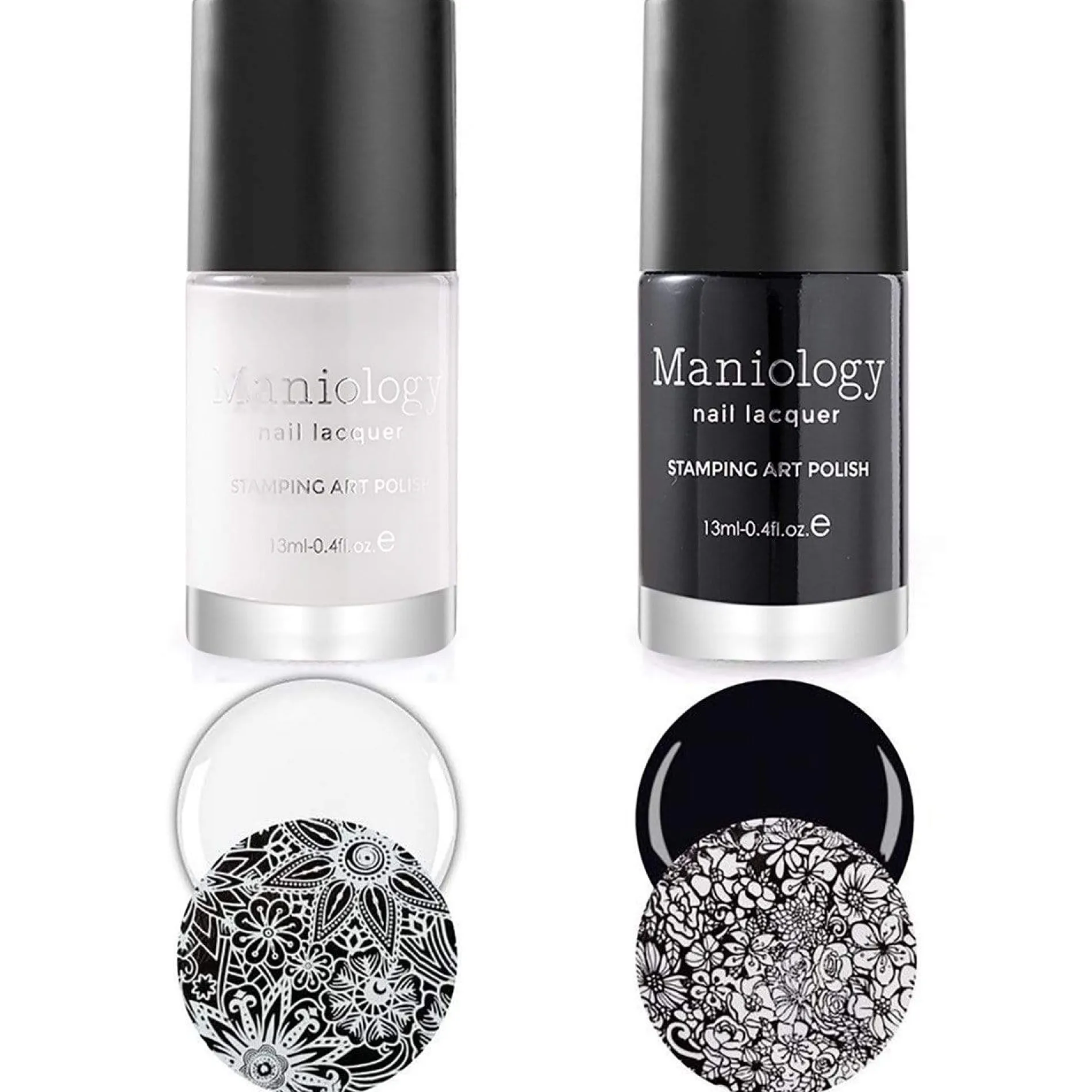 Black & White Duo - Bam! White + Straight Up Black 2pc Nail Stamping Polish Set