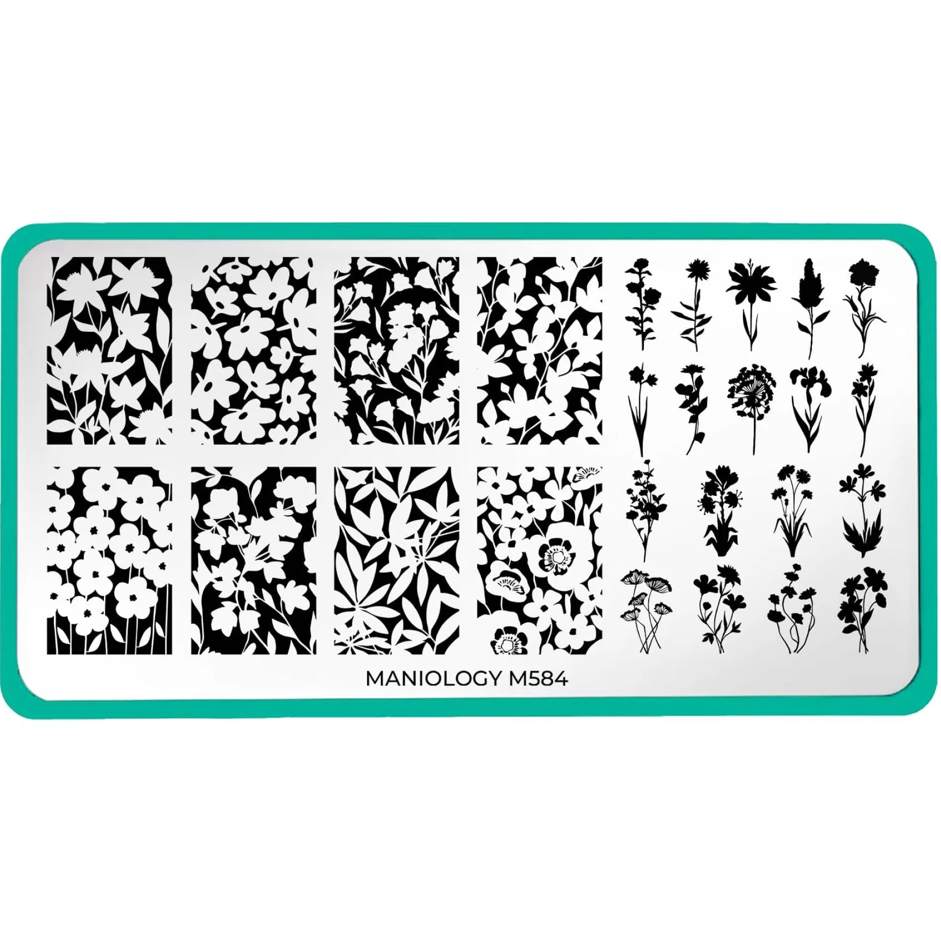 Blooming Silhouettes (M584) - Nail Stamping Plate
