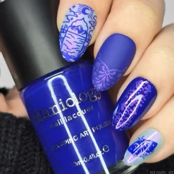 Bluebeam (B536) - Cream Electric Blue Stamping Polish