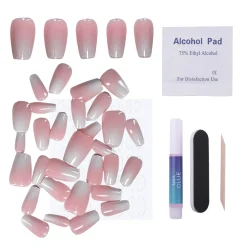 Blush Fade Press On Nails - Short Coffin