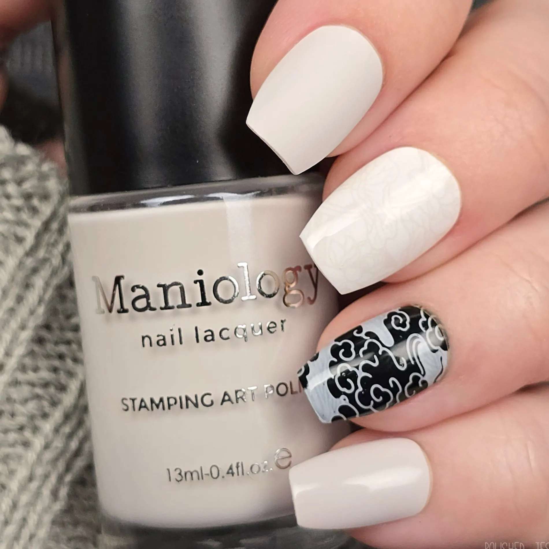 Bone White (B577) - White Creme Stamping Polish
