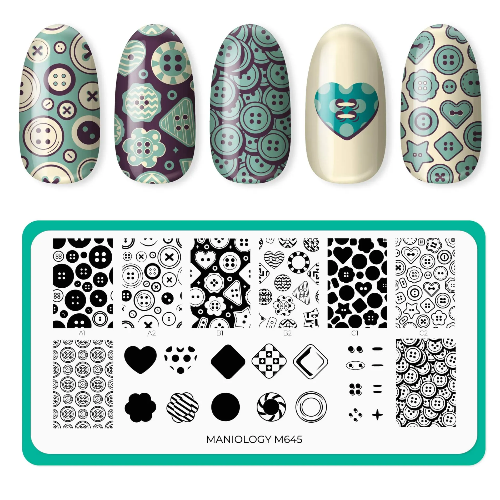 Button Collection (M645) - Nail Stamping Plate