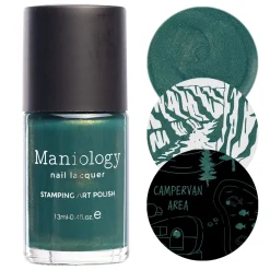 Canteen (B478) - Pearl Dark Green with Gold Shimmer Stamping Polish