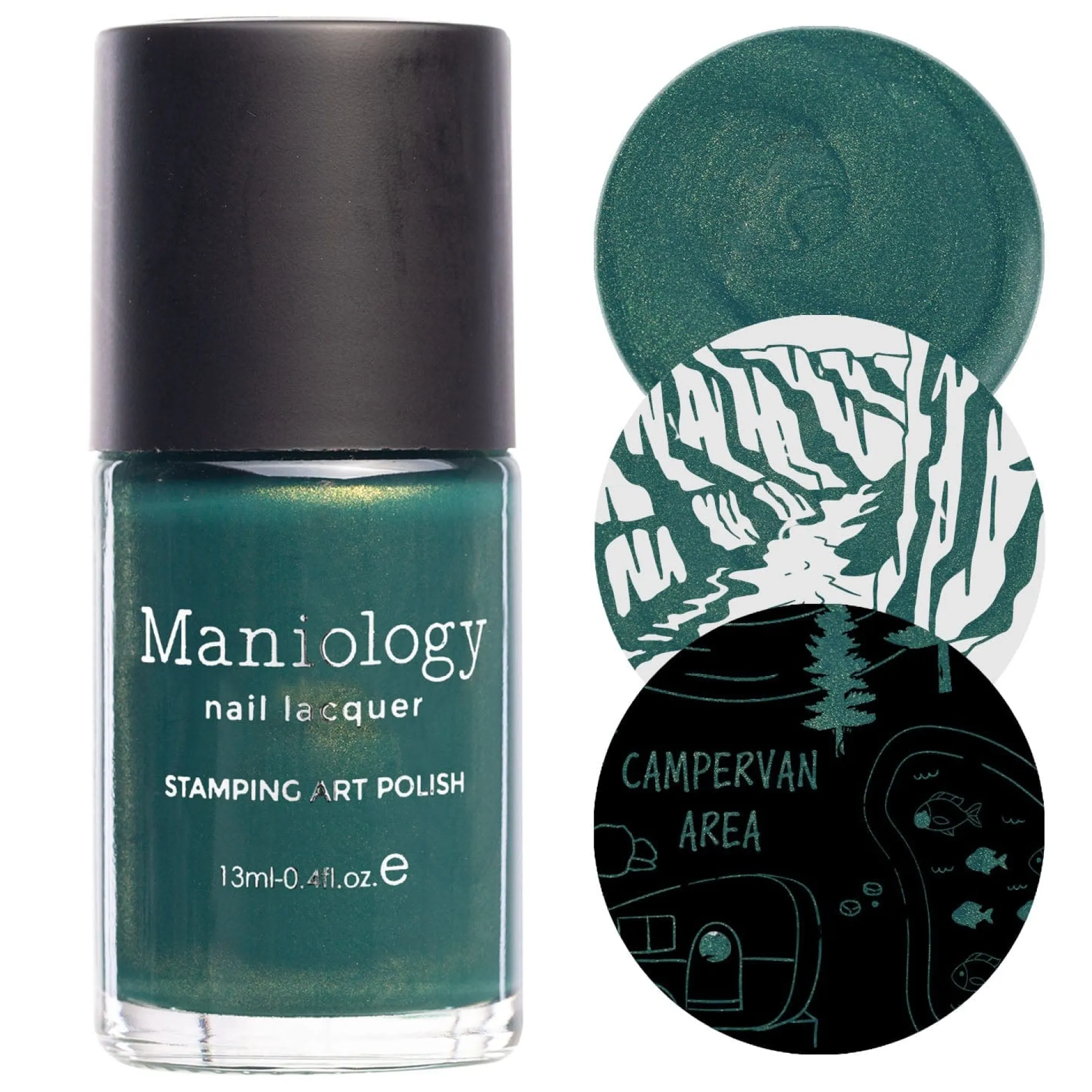 Canteen (B478) - Pearl Dark Green with Gold Shimmer Stamping Polish