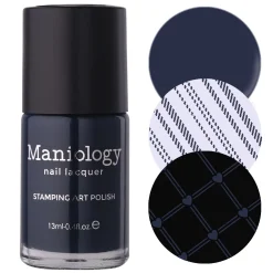 Canterbury (B524) - Cream Navy Blue Stamping Polish