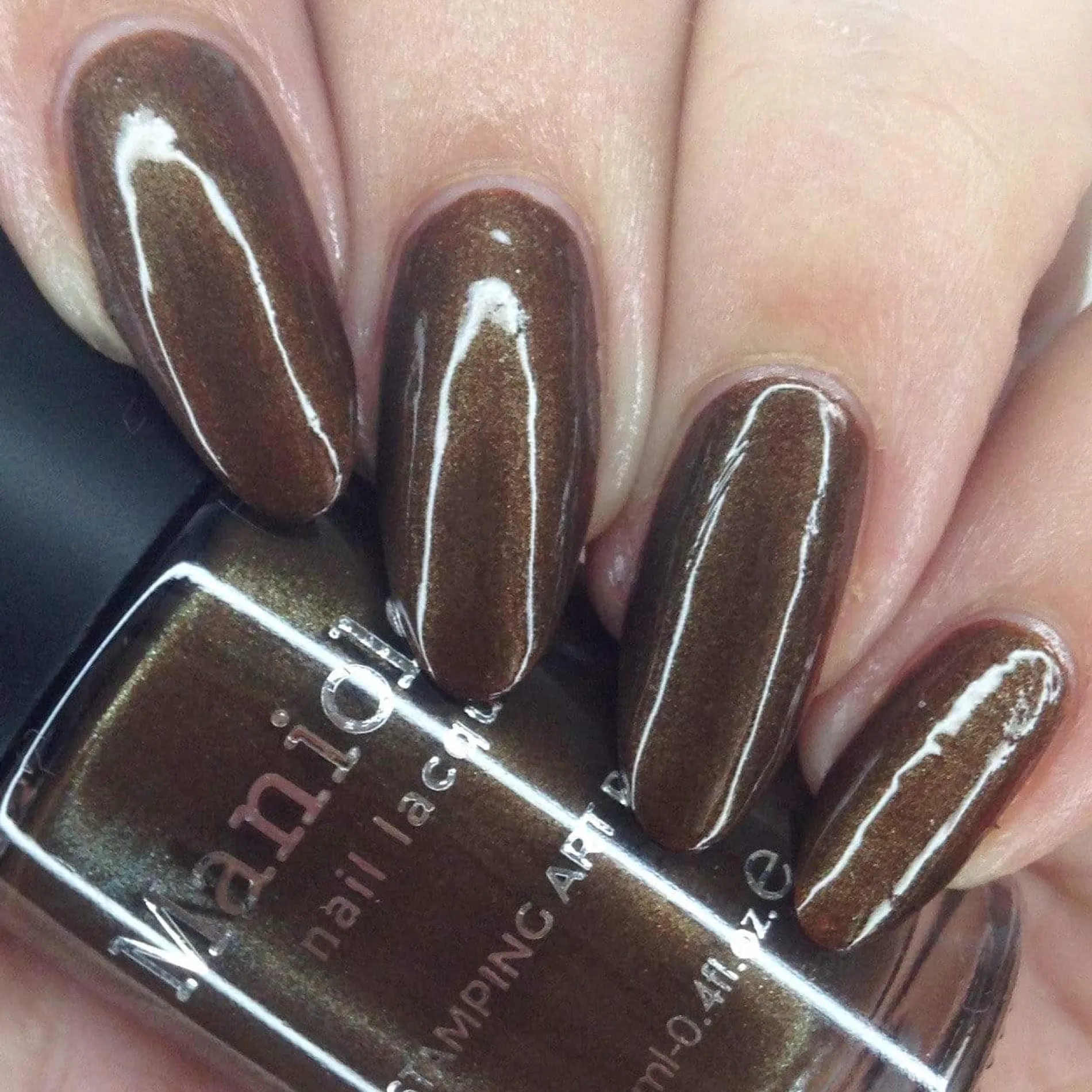 Chestnut ( B406 ) - Duochrome Green Brown Stamping Polish