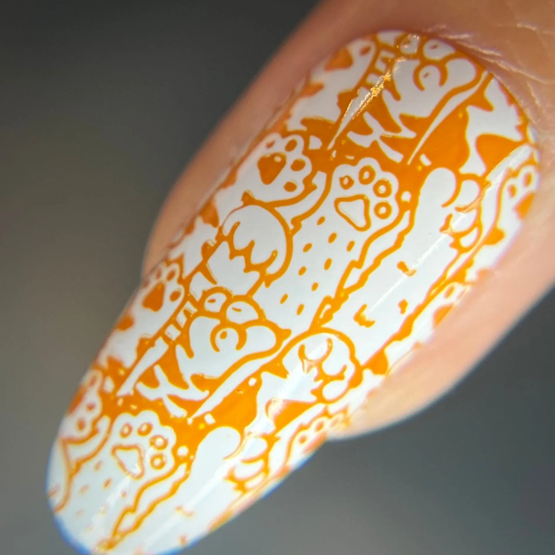 Chonk (B512) - Cream Orange Stamping Polish