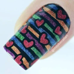 Classic Beauty: Hearts + Stars (XL355) - Nail Stamping Plate