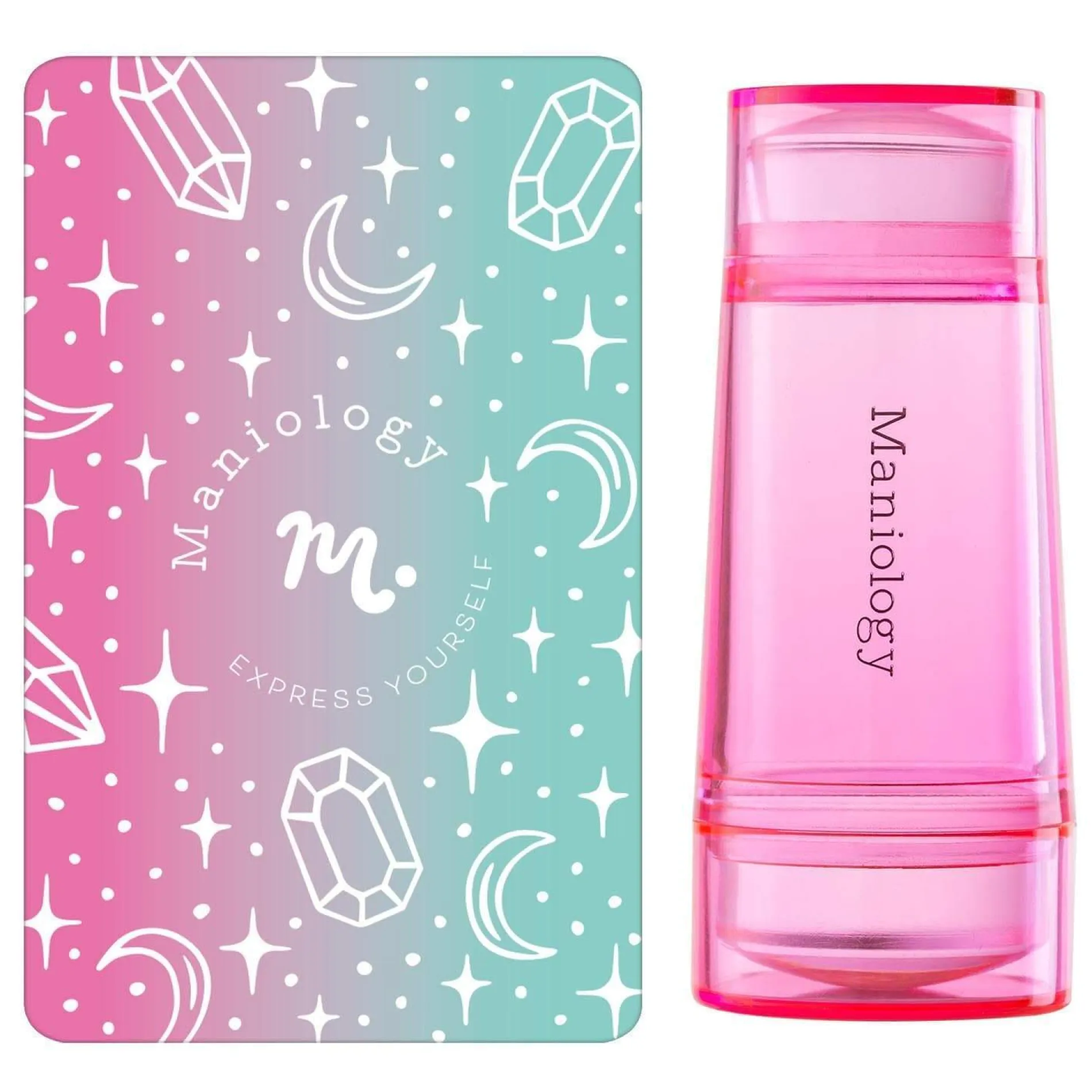 Clear Dual Ended Stamper and Scraper Set in Pink