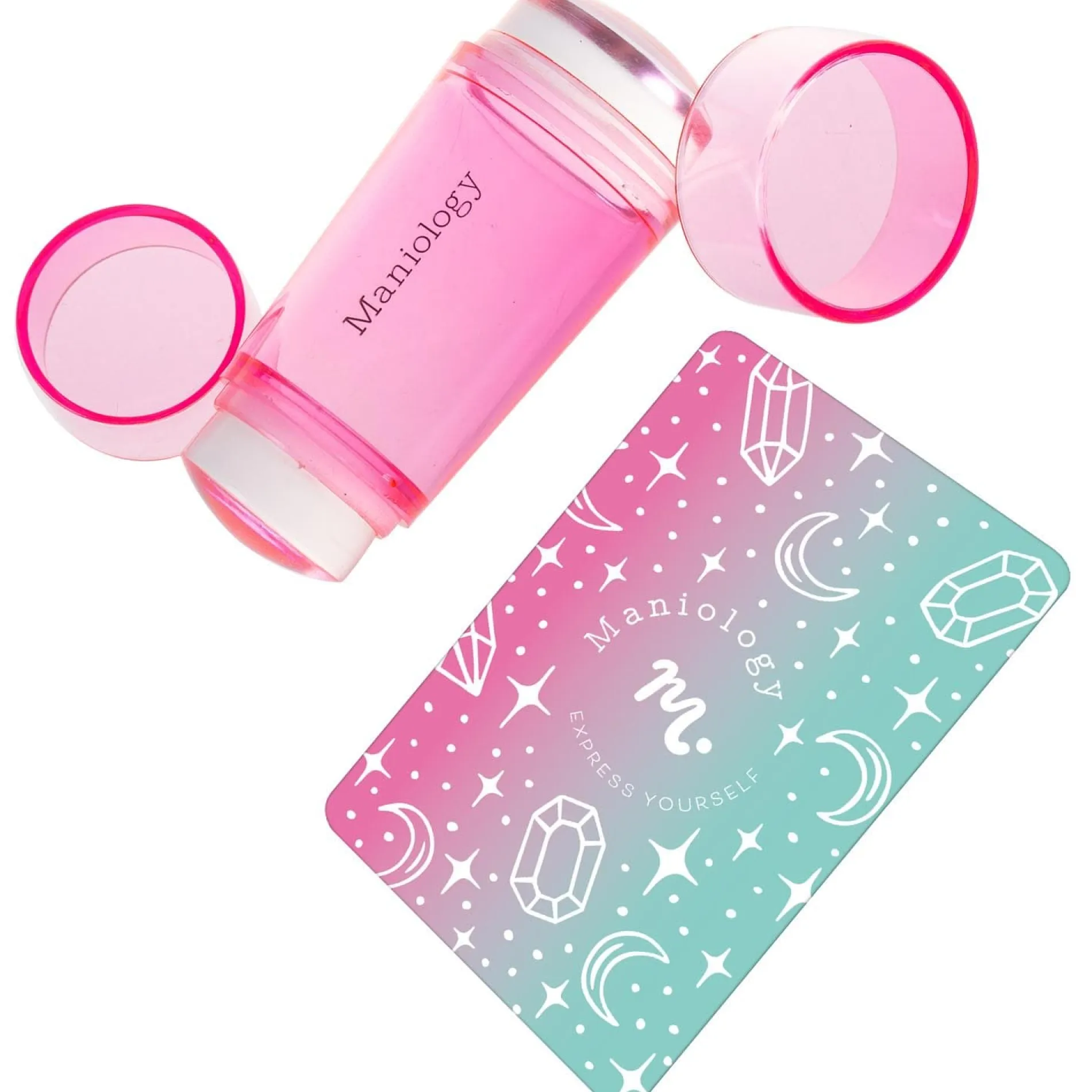 Clear Dual Ended Stamper and Scraper Set in Pink