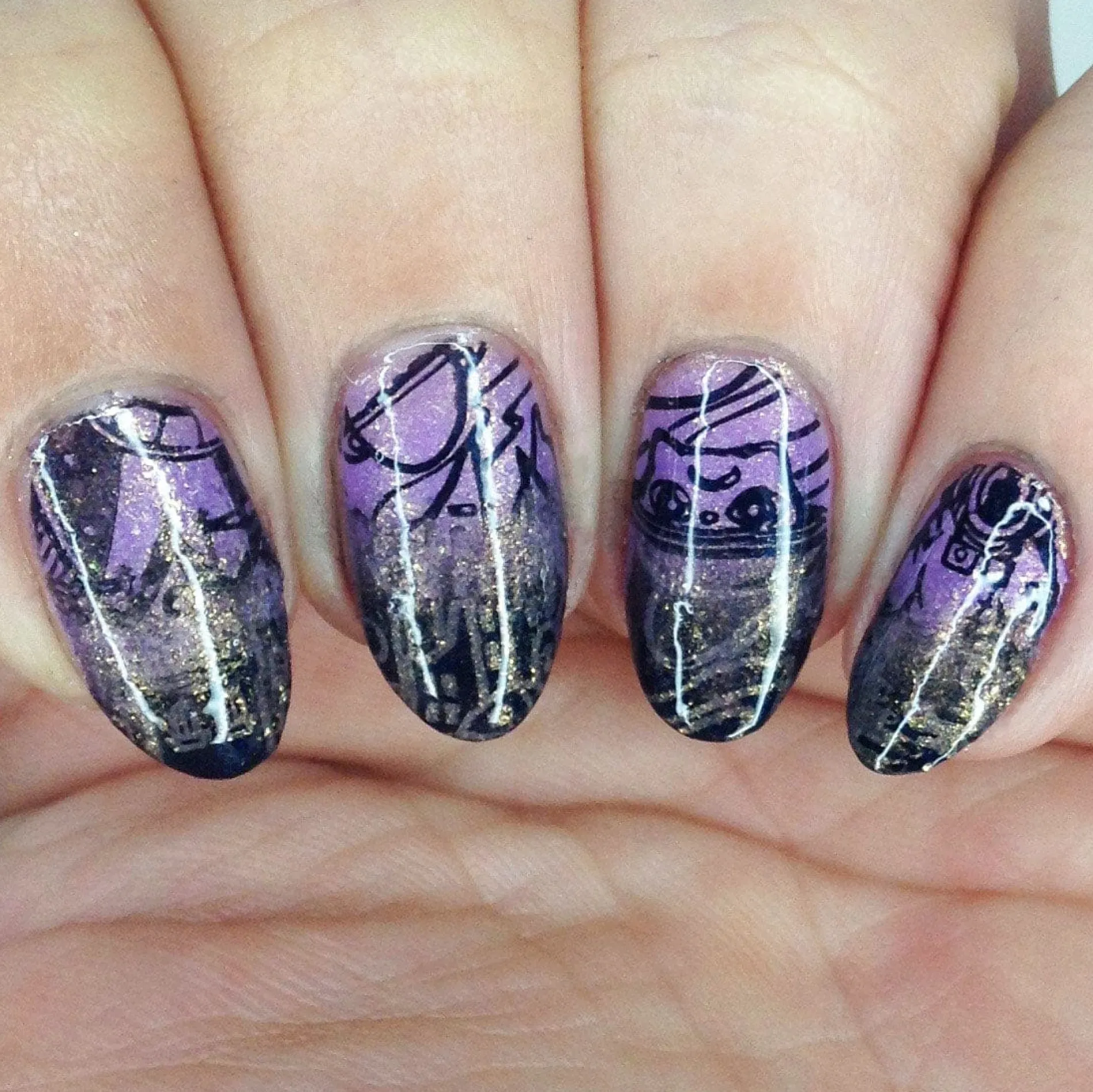 Cosmos (B433) - Pearl Navy Blue Stamping Polish
