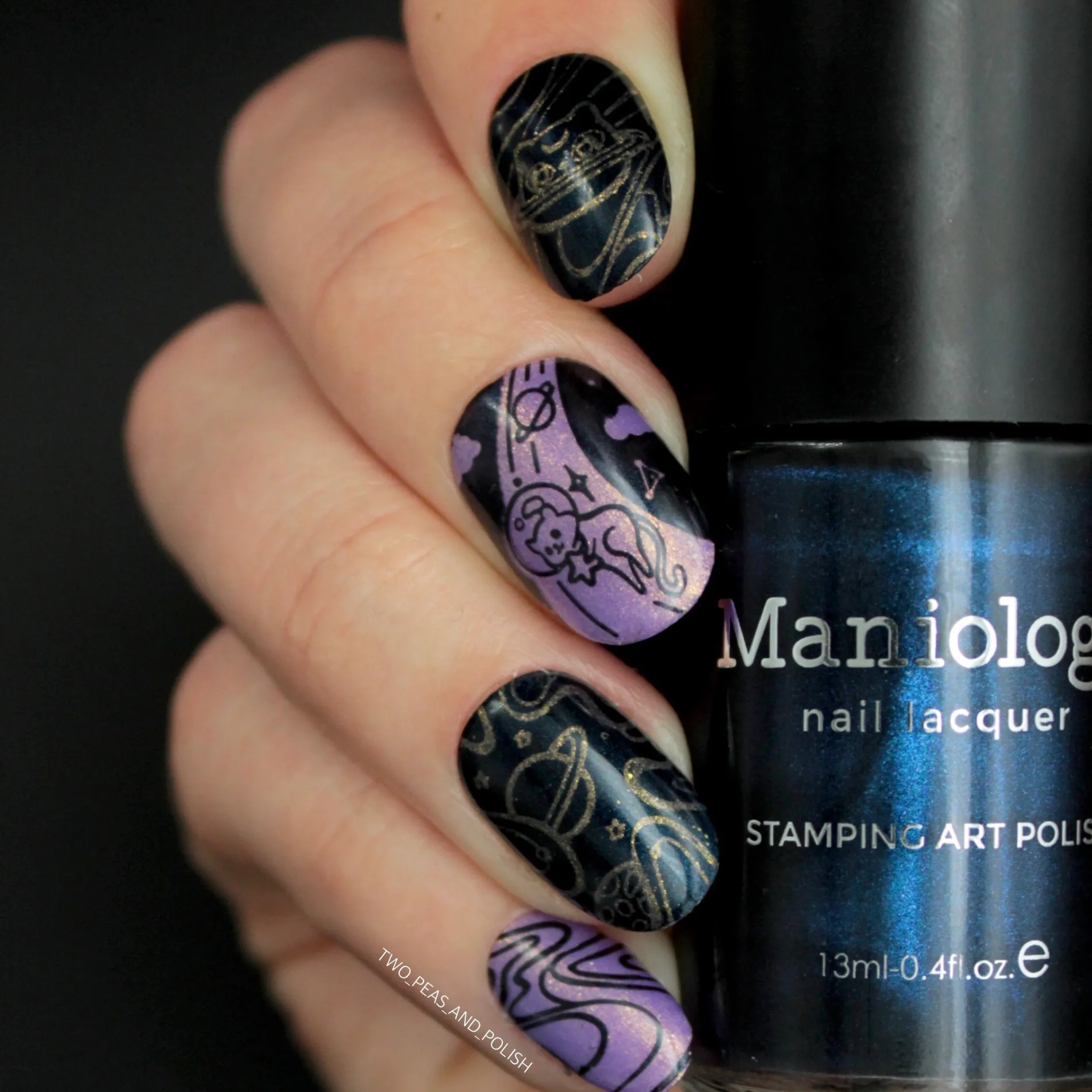 Cosmos (B433) - Pearl Navy Blue Stamping Polish