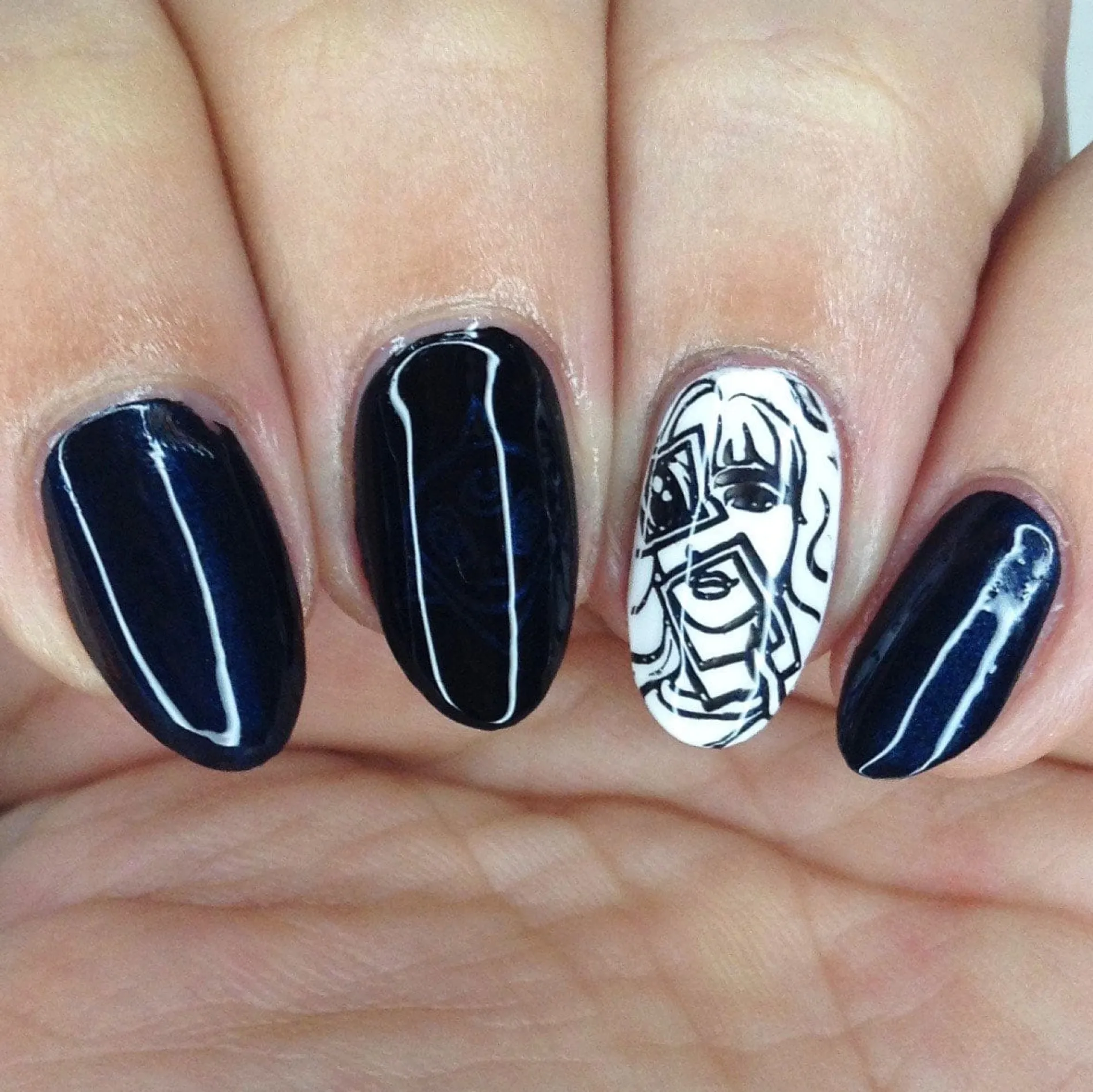 Cosmos (B433) - Pearl Navy Blue Stamping Polish