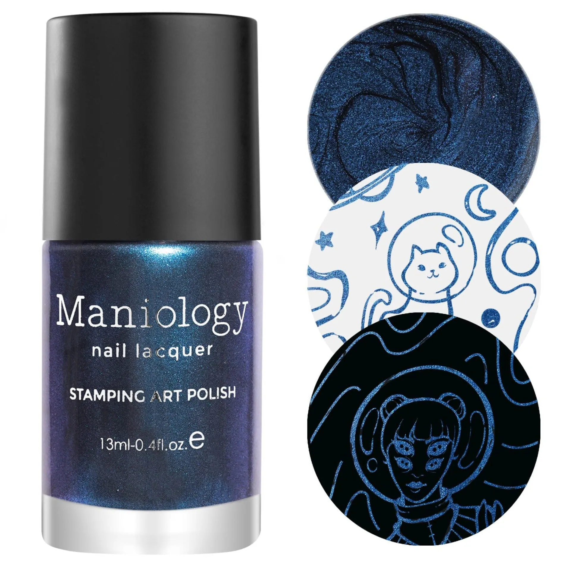 Cosmos (B433) - Pearl Navy Blue Stamping Polish