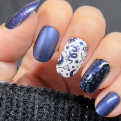 Darkest Night: Cauldron (B307) - Metallic Navy Blue Stamping Polish