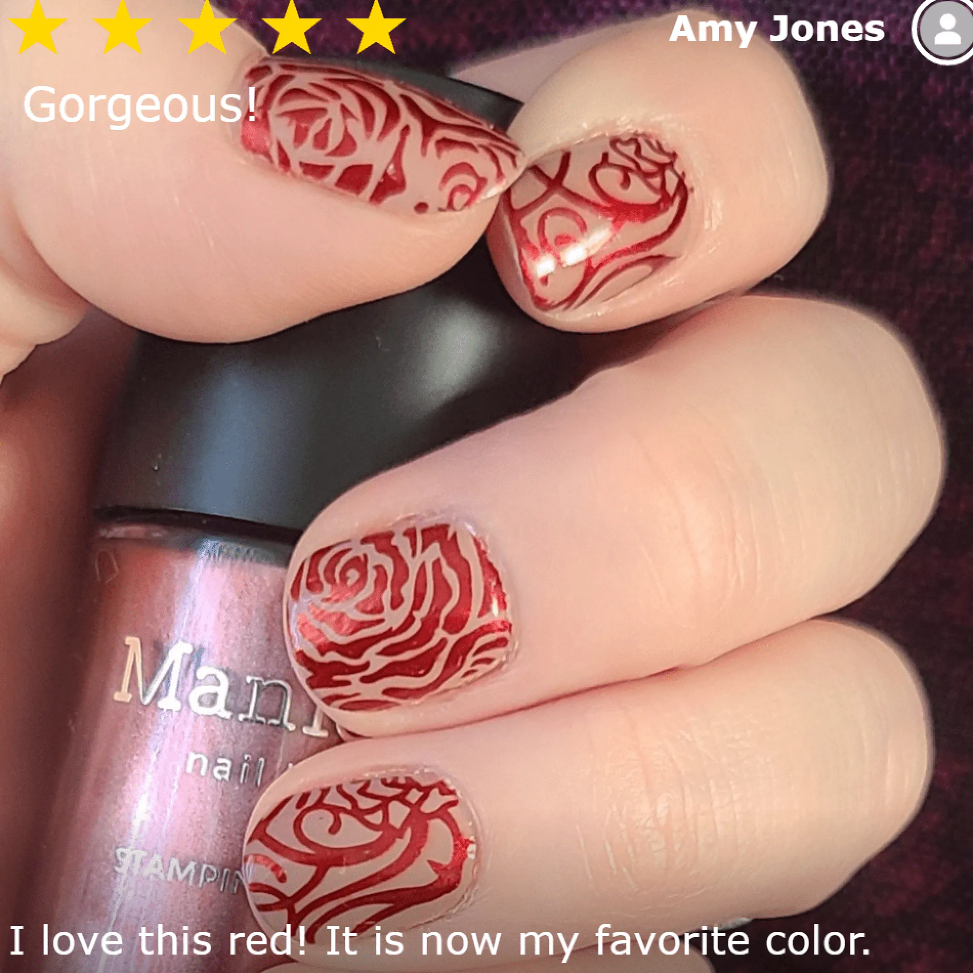 Darkest Night: Evil Eye (B308) Metallic Scarlet Red Stamping Polish