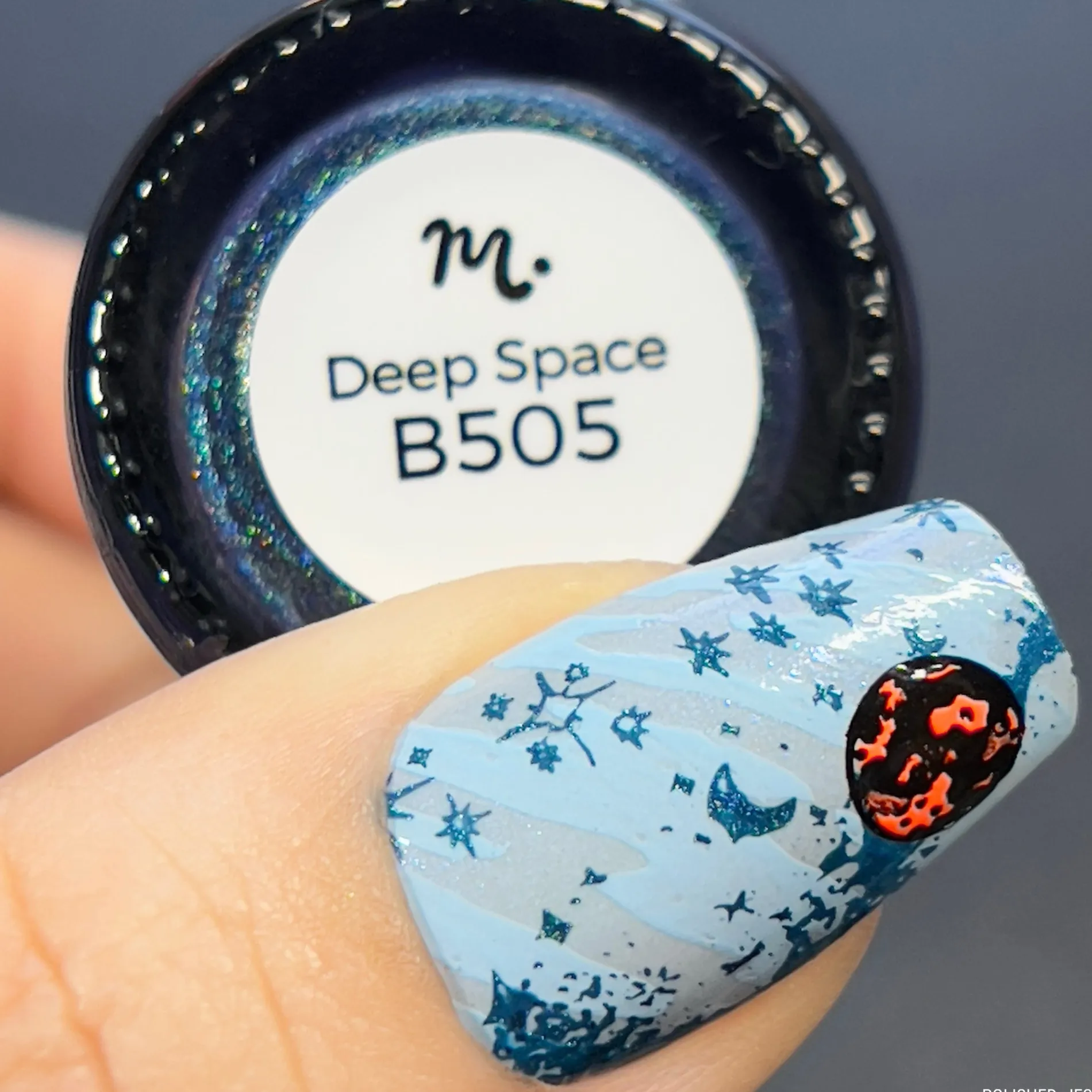 Deep Space (B505) - Holographic Navy Blue Stamping Polish