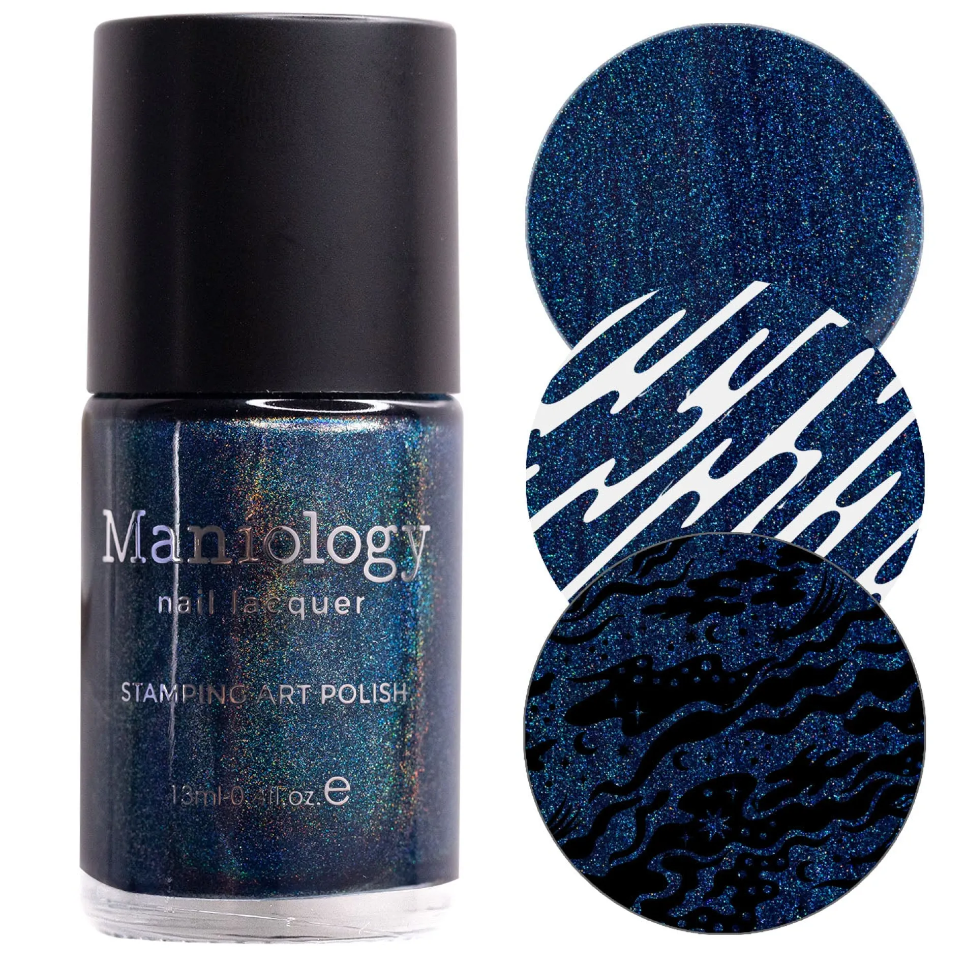 Deep Space (B505) - Holographic Navy Blue Stamping Polish