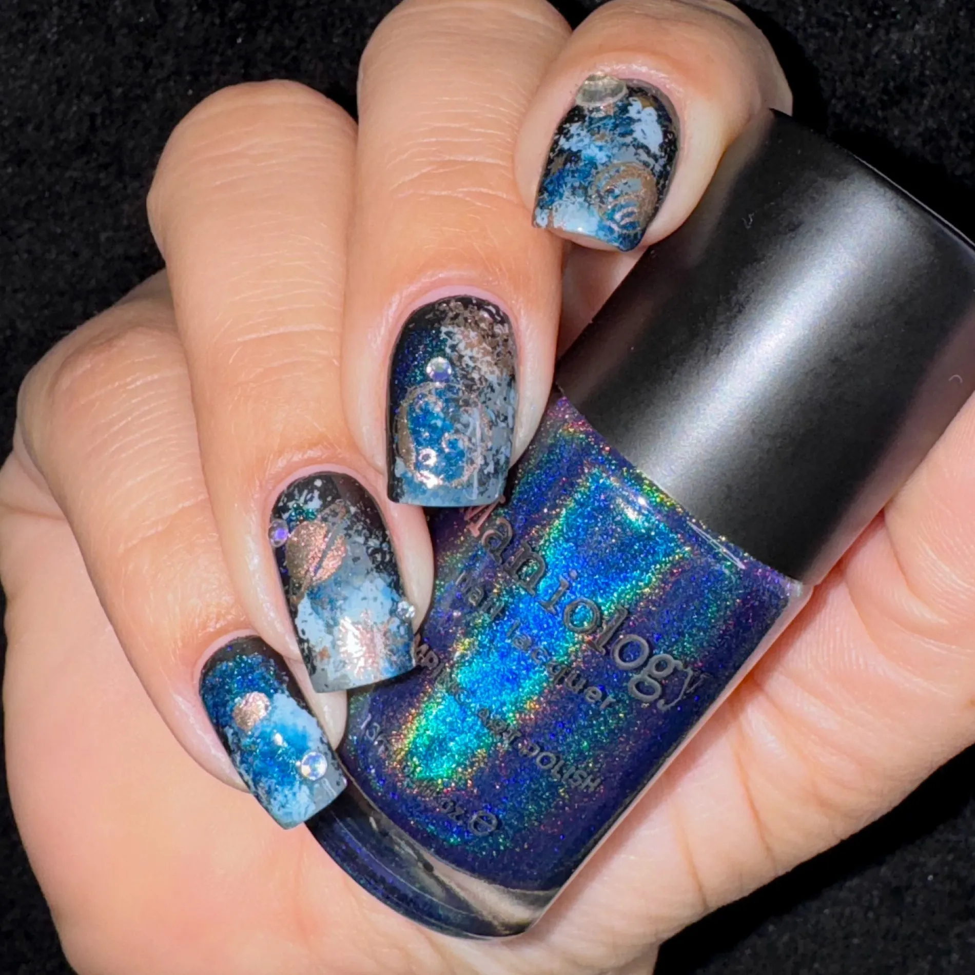 Deep Space (B505) - Holographic Navy Blue Stamping Polish