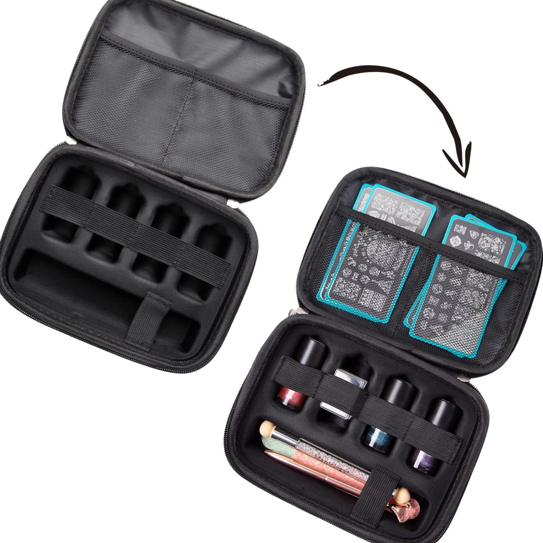 Deluxe Stamping Plates and Polish Holder Case - Cobalt Blue
