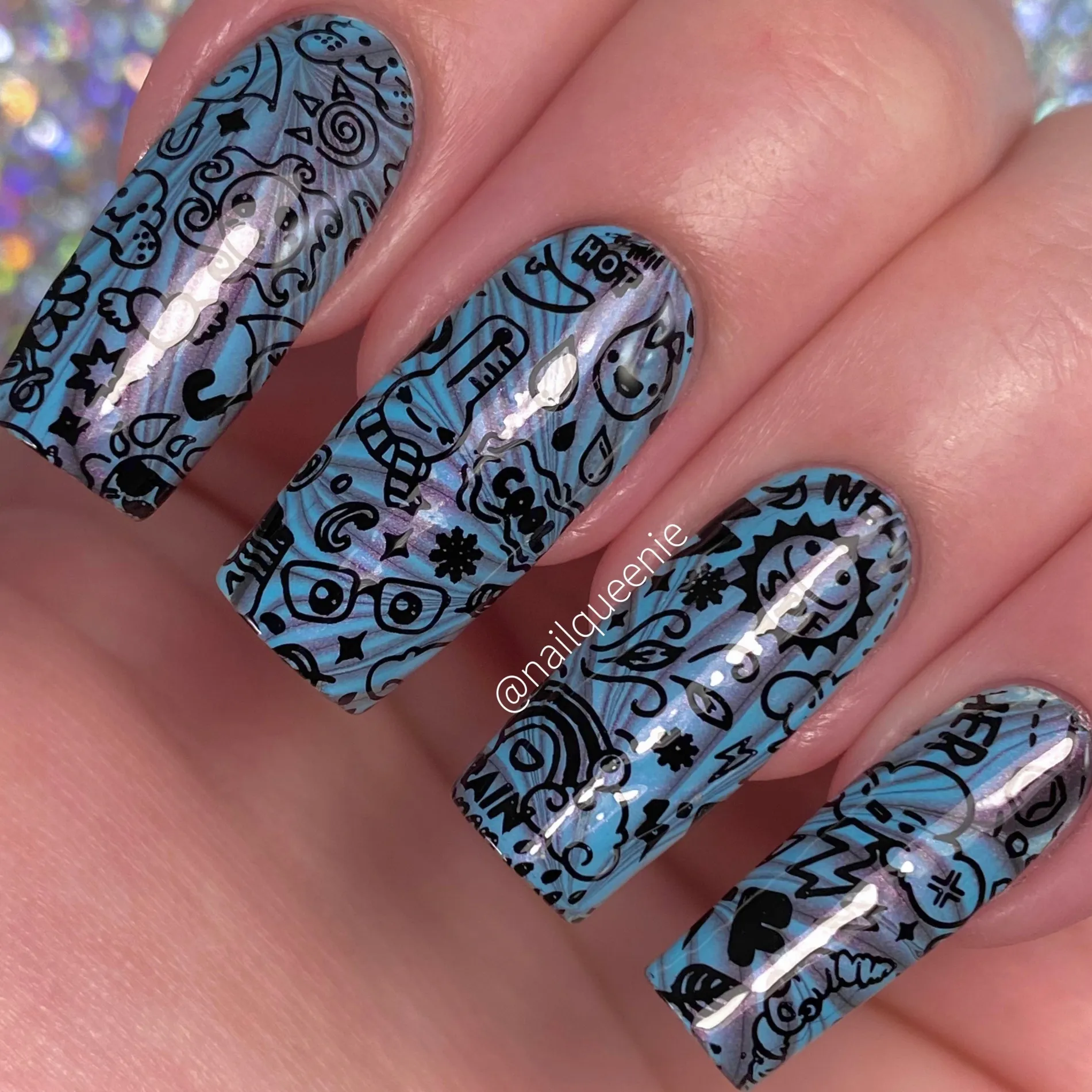 Droplet (B426) - Pearl Blue Stamping Polish