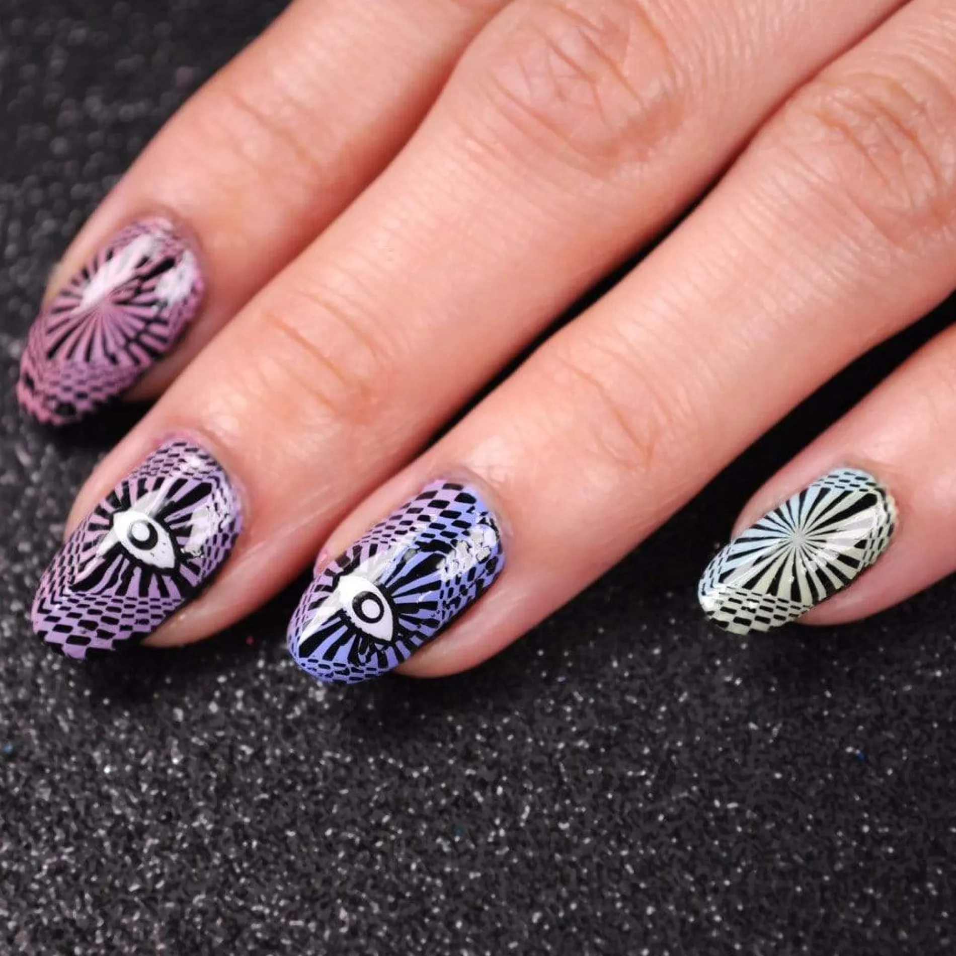 Electro Glo: 6-Piece Electric Pastel Stamping Art Polish Set