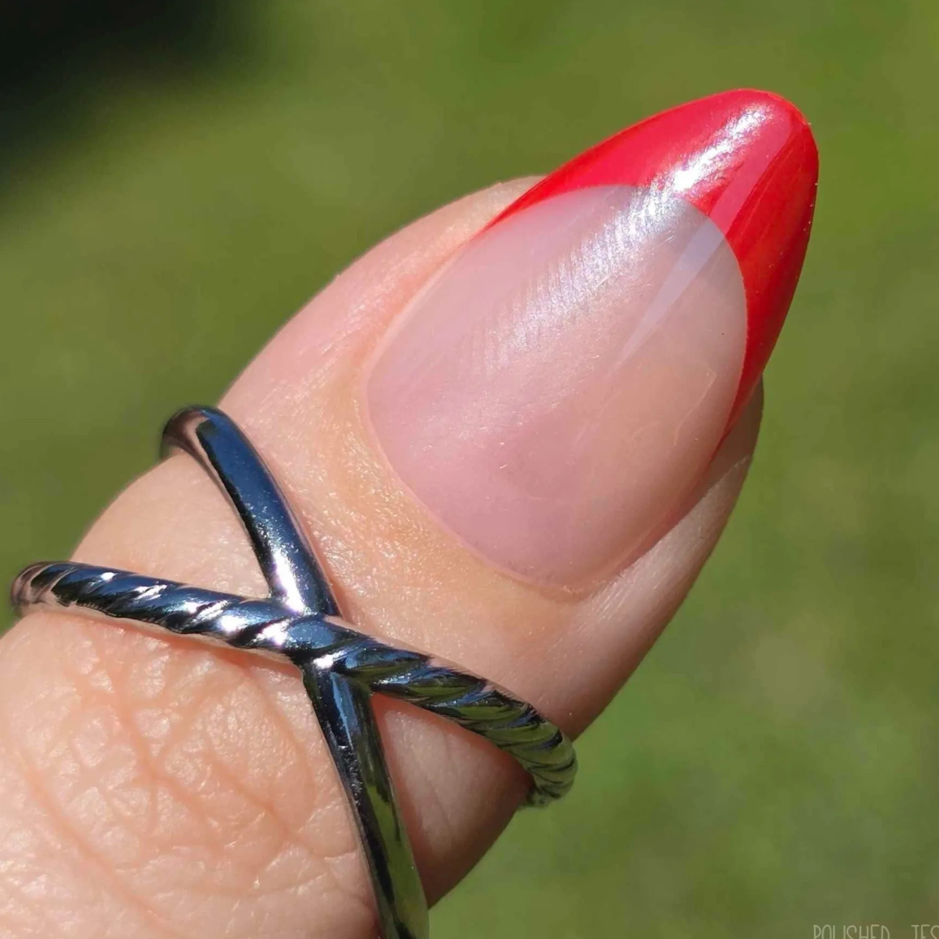 Fiery French Press On Nails - Short Almond