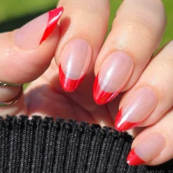 Fiery French Press On Nails - Short Almond