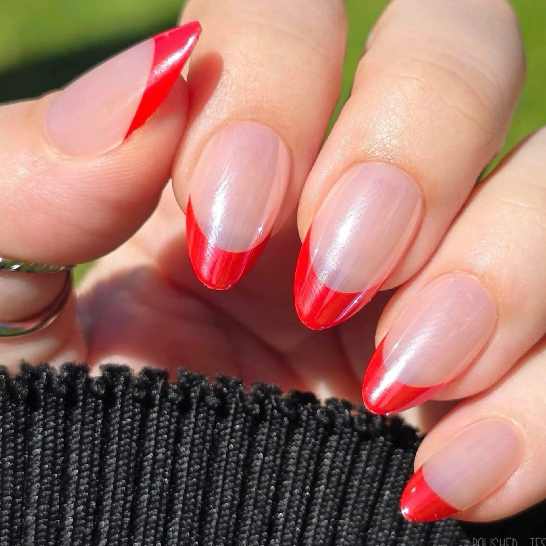 Fiery French Press On Nails - Short Almond