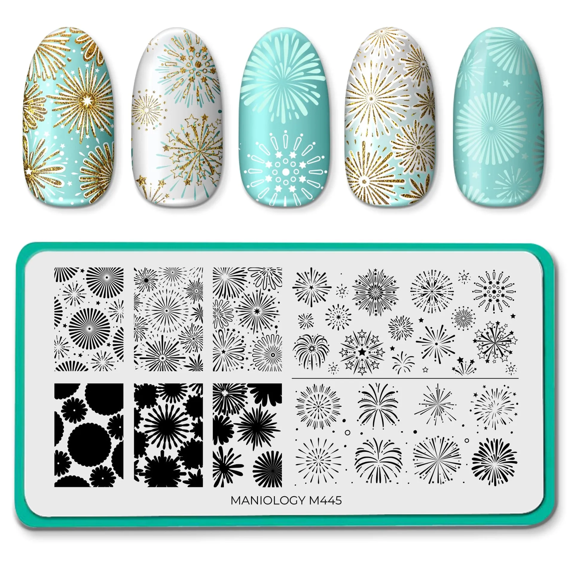 Fireworks Frenzy (M445) - Nail Stamping Plate