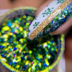 Flashy (NA037) - Green Iridescent Flakies