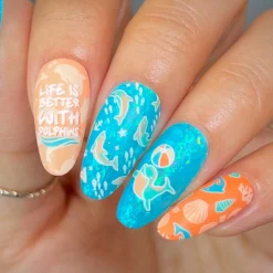 Flippin Dolphins (M502) - Nail Stamping Plate