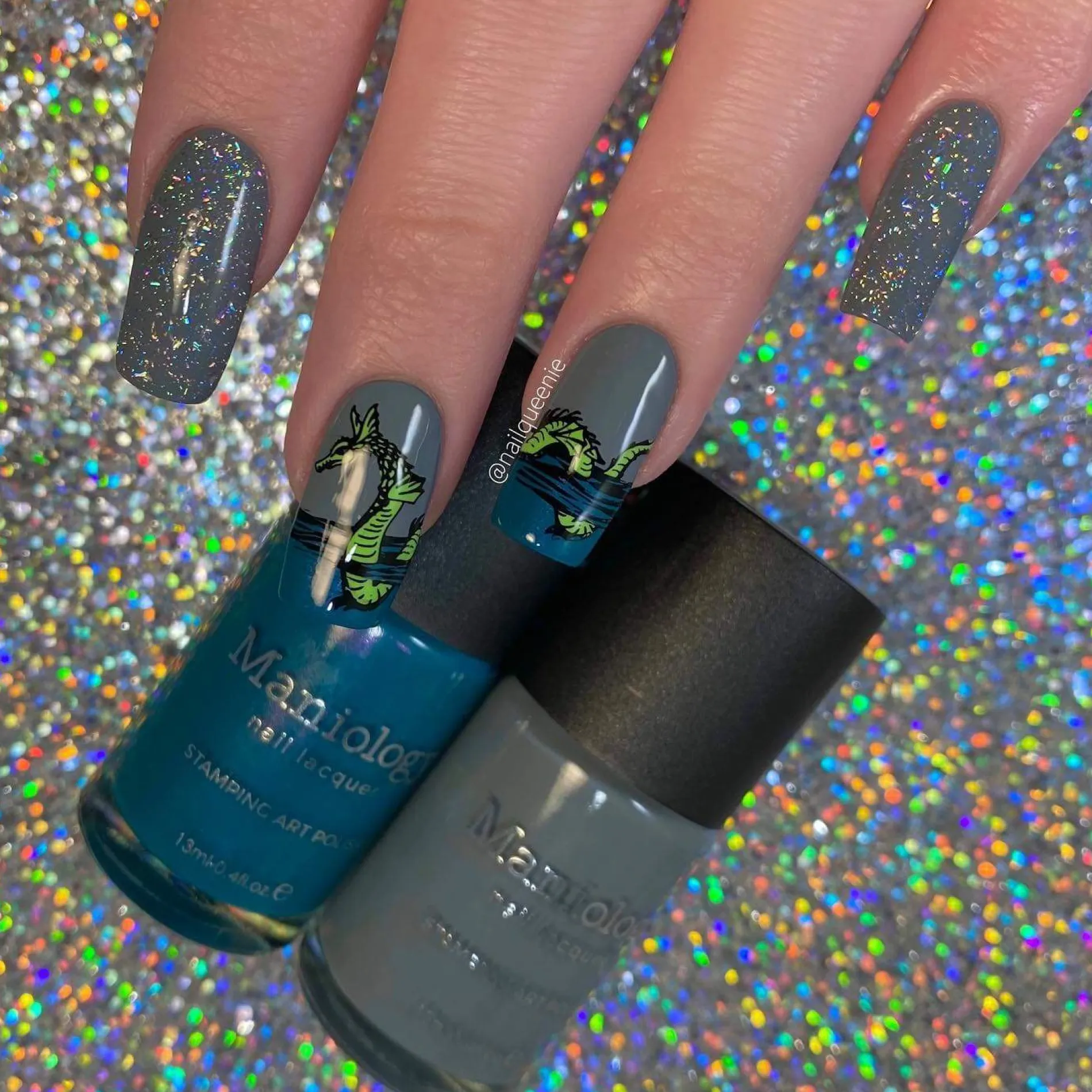 Folklore (B415) - Cream Gray Stamping Polish