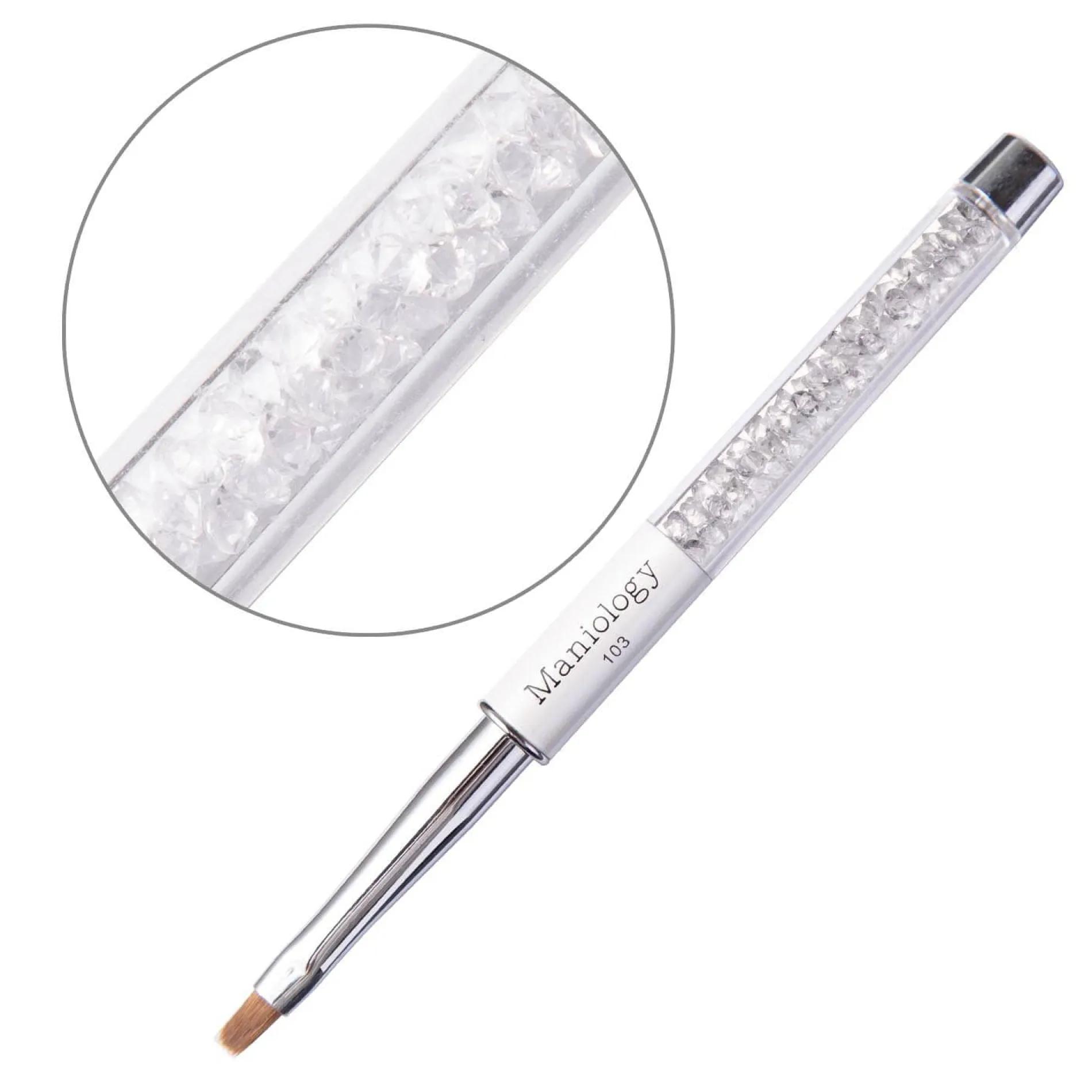 French Flat Tip Brush #103 - Premium Nail Art Manicure Clean Up Brush Line