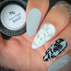 Front Page (B462) - Cream Gray Stamping Polish