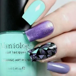 Frosty (B306) - Icy Teal Blue Stamping Polish