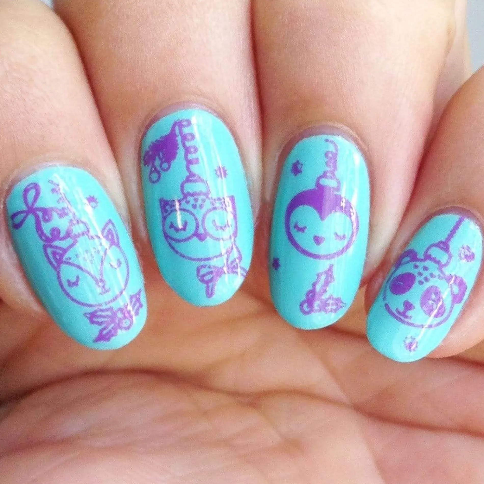 Frosty (B306) - Icy Teal Blue Stamping Polish