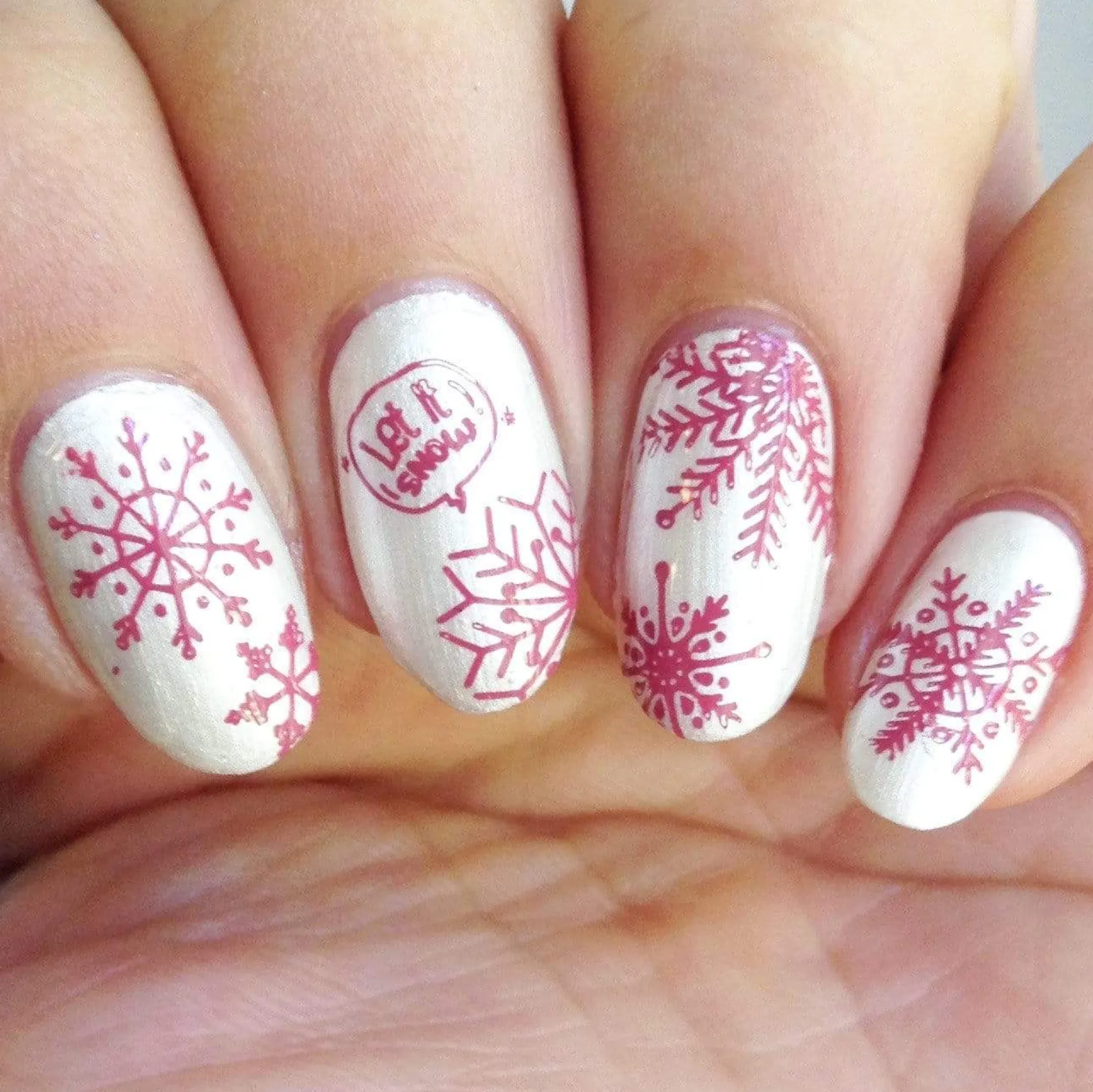 Frozen (B316) Metallic Pearl White Stamping Polish