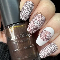 Gaslamp (B480) - Chocolate Brown with Gold Shimmer Stamping Polish